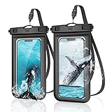 YOSH wasserdichte Handyhülle - [2 Stück/6,8 Zoll] IPX8 Unterwasser Handyhülle für Schwimmen, Wasserfeste Handytasche für iPhone 14 13 12 11 Pro Max XS XR Samsung Galaxy S23 S22 Xiaomi Huawei - Schwarz