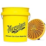 detailmate Autowäsche Set: Meguiars gelber Wasch Eimer 5 Gallonen (19 l) mit Detail Guardz Dirt Lock Wascheimereinsatz Gold für eine kratzerfreie Handwäsche