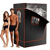 Tragbare Dampfsauna Heimsauna für Zuhause, Upgrade Version Saunabox mit 3 Liter Dampfgenerator, Fernbedienung, Klappstuhl, Tragbare Saunazelt 120 x 90 x 180cm