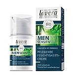 lavera pflegende Feuchtigkeitscreme Men sensitiv - Gesichtscreme für Männer - schnell einziehende Gesichtspflege - Ginkgo & Bio-Bambus - Hyaluron & Karanjaöl - Naturkosmetik - bio - vegan - 30ml