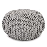 Amago home Strickhocker Pouf Ø45 o. 55cm Bodenkissen...