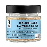 Bremer Gewürzhandel Rauchsalz La Vera Style, Rauchsalz mit intensivem Paprikageschmack, Salz mit geräucherter Paprika, 100g im Glas