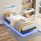 IRONCK Bett 90x200 mit LED Beleuchtung und Ladestation,...