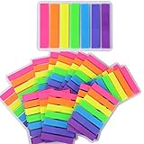 2240 Stück 16 Sets Haftmarker Film Haftnotizen Haftstreifen Page Marker Tab Marker Index Tabs Index Sticky Notes Beschreibbar Bunt für Seitenmarkierung 44 * 8MM 7 Farbe