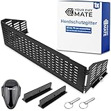 Herdschutzgitter Kindersicherung, 45 bis 70 cm ausziehbar, Schwarz, Set mit Backofentür Babysicherung, Herdschutz Gitter mit Scharnier-Seitenflügeln, zusammenfaltbar und verstaubar, Kochfeld Abdeckung