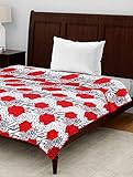 ECH Green Velly Indische Federn Blumen Mikrofaser AC Komfort/Decke/Quilt Dohar Einzelbett, Weiß