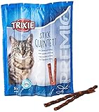 Premio Quadro-Sticks Anti-Hairball für Katzen, Lachs/Forelle, 5 × 5 g