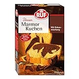 RUF Marmorkuchen, klassische Backmischung für einen Kastenkuchen mit Kakaomischung, extra saftig und locker, vegane Variante möglich, 8 x 450g