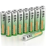 EBL AAA Akku 16 Stück, wiederaufladbare Batterien AAA, 1,2 V NIMH HR03 Procyco Akkus mit geringer Selbstentladung