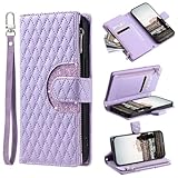 Tivenfezk Nadoli Glitzer Handyhülle für Xiaomi 13T/13T Pro PU Leder Hülle Wallet Case mit Handschlaufe Kartenhalter Reißverschluss Brieftasche Handytasche Schutzhülle