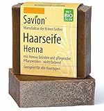 Savion Haarseife Henna, für alle Haartypen, Vegan, Palmölfrei, Tierversuchsfrei, Plastikfrei, 85g