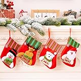 AstarFavor 8PCS Weihnachtsstrümpfe,Nikolausstrumpf Set Weihnachtsbaum Socken Nikolausstiefel Socken Weihnachtsstrumpf Geschenktüte Nikolaussocken Für Weihnachtsfeier Dekorieren