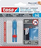 tesa Klebenagel Tapeten & Putz - höhenverstellbar - selbstklebender Nagel - ideal für Leinwand & Keilrahmen - Halteleistung 2kg/Nagel - spurlos ablösbar