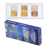 TOPINCN Feste Aquarellfarbe, Perlglanzpigment Manikürefarben Sternenlicht 6er-Set Verpackungsfarben, Metallölfarbe Aquarellstahl Feste Farbe für Aquarellfarben