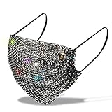 Strass-Mesh-Gesichtsabdeckung, Kristall-Netz, Maskerade, Nachtclub, Mund mit verstellbaren Ohrschlaufen für Frauen