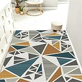Kunsen zimmerdeko Teppich Ornament grau blau geometrisches Design Wohnzimmer Teppich Esszimmer Zubehör waschbar balkonteppich 200X290CM