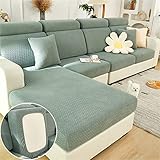 MINGPINHUIUS Sofa Sitzkissenbezug Stretch Sofabezug, Universal Elastisch Sofa Seat Cover, rutschfest Sofa Überzug Schonbezug für Sofakissen L-Förmig Chaiselongue Möbelschutz