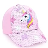 WAWSAM Einhorn Mädchen Baseballkappe Verstellbarer Basecap Kinder Snapback Trucker Cap Baumwolle Cappy Mädchen Mütze Sonnenhut für Reisen Schule Outdoor Sportarten