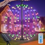 Beleuchtete Faltbare Kugeln Weihnachten Durchmesser 30 cm, Solar Lichter Laternen Aussen mit Remote, 8 Mod Hängende Laternen Lichter, Solar Garten Lampen Für Weihnachten Partys Balkon Hochzeit Dek