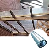 Transparente Polycarbonat-Dachbahn, Tageslichtplatte mit UV-Schutz, Regendachabdeckung für den Außenbereich, Carport-Ersatz, leicht zu biegen und zu schneiden, 0,5 x 15 m Größe