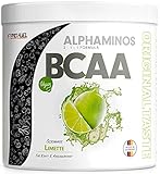 BCAA Pulver 300g LIMETTE - Alphaminos BCAA 2:1:1 Drink mit 8000 mg BCAA - unfassbar leckerer Geschmack, Essentielle Aminosäuren (EAA) Leucin, Isoleucin & Valin - vegan - laborgeprüft mit Zertifikat