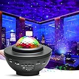 LED Nachtlicht Sternenhimmel Projektor, Galaxy Sternlichtprojektor mit Bluetooth Lautsprecher, Fernbedienung und Timer, Sternenprojektor für Schlafzimmer und Deko, Geschenke für Kinder und Erwachsene