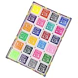 Gvolatee Stempelkissen Set,24 Farben Stempelkissen fingerabdrücke Ungiftig Abwaschbar Stamp Pad für Papier Handwerk Stoff Malerei DIY Geburtstag Geschenk (24 Farben)