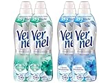 VERNEL Weichspüler-Set 4x 37 Waschladungen (148WL) Fresh Control 2x Cool Fresh & 2x Fresh Breeze, Wäscheduft für 24/7 langanhaltende Frische mit Geruchs-Neutralisierungs-Technologie