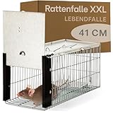 Praknu XXL Lebendfalle für Ratten, Siebenschläfer und Nagetiere - Extra Groß 41 cm - Wiederverwendbar - Sofort Einsatzbereit