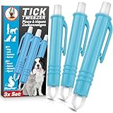 BluePet 2X Automatische Zeckenzange - Zuverlässige Zeckenpinzette Für Hunde, Katzen, Pferde Und Menschen - Perfekt Für Jedes Zeckennotfallset (3X Zeckenzange)