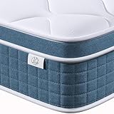 Koorlian Matratze 90x200 Höhe 25cm 7-Zonen Federkernmatratze Härtegrad H3 Mittelfest Orthopädische Taschenfederkernmatratze mit Komfort Gedächtnisschaum, Öko-Tex Zertifiziert, Blau