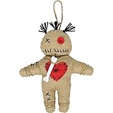 shoperama Voodoo Puppe aus Jute Priester Kostümzubehör Rache Ritual Magie Voodoopuppe