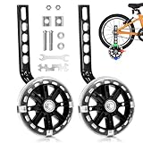 Idota Stützräder, Fahrrad Stützräder Kinderfahrrad Hilfsräder Kinder mit Mute Flash Räder Einstellbare Sicherheitsstützräder Universal Hilfsräder für 12 14 16 18 20 Zoll Single Speed Bike - Schwarz