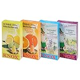 Knox Räucherkerzen 4er Set - Frühlingsdüfte - Düfte: Lemon, Orange, Lavendel, Veilchen - Menge: 96 - Made in Germany