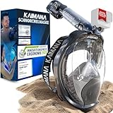 Die Preisgekrönte KAIMANA® Schnorchelmaske für Erwachsene & Kinder - absolut CO2 sicher - inkl. Tragetasche - Tauchermaske Erwachsene - Vollgesichtsmaske Tauchmaske