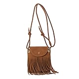 TIAASTAP Kleine Handtasche mit Quaste - Hippie Kostüm Damen Crossbody Bag - Boho Tasche Y2K Vintage 70er Mode Umhängetasche - Flower Power Accessoires