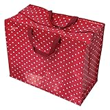 Große Aufbewahrungstasche mit Reißverschluss, robust und langlebig, 55 x 48 x 28 cm, 70 l, Design wählbar (roter Retrospot)