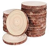 misst 9,10 cmTimburst Holzscheiben 28 Stücke, 9-10cm Baumscheiben, ohne LöChern Holzplatte Rund,Holz Scheiben Zum Basteln für Tischdeko, Deko Hochzeit MittelstüCke Weihnachten Dekoration