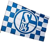 FC Schalke 04 Hissfahne/Hissflagge Karos 150x100 cm (Fahne) (2 Ösen)