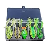 FNAPE Angelköder 5er Set, 6.5CM 12G Kunstköder Raubfischköder Oberflächenköder Froschköder Wobbler Für Barsch Forelle Hecht Zander Süß- und Salzwasser