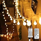 WOWDSGN Kugel Lichterkette, 300 LEDs Lichterkette 30M Dimmbar, Partylichterkette mit Stecker für Innen und Außen, 8 Leuchtmode, Enegiesparend, ideal für Weihnachten, Hochzeit, Party, Garten, Warmweiß