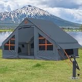 Aufblasbares Zelt mit Pumpe, 4-6 Personen Glamping Camping Zelte Haus, Easy Set Up Blow Up Familienzelte für 4 Jahreszeiten Wasserdichtes aufblasbares Zelt für Camping mit Mesh-Fenster.