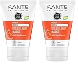 SANTE Naturkosmetik 3 Min Feuchtigkeits Maske Bio-Mango & Aloe Vera, Intensive Haarkur, Repariert und nährt strapaziertes Haar, Schenkt Feuchtigkeit, Verbesserte Kämmbarkeit, Vegan, 100ml