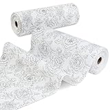 FJNATINH Schubladenmatte 45cm×300cm Antirutschmatte Schubladen Rutschfest Waschbar Antirutschmatte Küche für Schubladenregale Küche,Schränke,Tische,Schubladen - White Peony