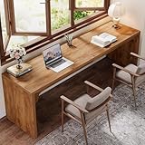 Tribesigns Schreibtisch Computertisch 180 x 59 x 75 cm Doppelter Langer Schreibtisch, PC Tisch Bürotisch Arbeitstisch Esstisch Büro-Möbel Computertisch Konferenztisch für Home Office, Braun