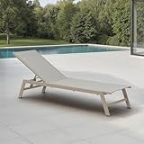 IDIMEX Gartenliege ESPIRITU höhenverstellbar, Champagne – Sonnenliege mit verstellbarem Kopfteil aus Aluminium und UV-beständigem Textilene, für Terrasse Balkon Garten Outdoor Relaxliege
