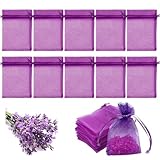 10 Stück Lavendelsäckchen Leer,Gegen Motten Klein Lavendel Beutel Leere Duftsäckchen Kleiderschrank Lavender Duft Säckchen zum Befüllen Lavendelbeutel Lila Gaze Bag mit Kordelzug für Auto Cabinet (10)