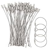 50 Stück 15 cm Draht Schlüsselanhänger Multifunktionale Schlüsselringe Delstahldraht Schlüsselbund DIY Schlüsselringe Kabelschlaufe mit Drehverschluss für Hängende Gepäckanhänger Schlüsselringe Tags