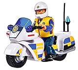 Simba 109251092 - Feuerwehrmann Sam Polizei Motorrad, mit Malcolm Figur, mit Zubehör, Staffel 12, ab 3 Jahren