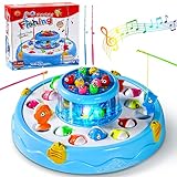 Angelspiel Fische Angeln Spiel Spielzeug ab 2 3 4 Jahre Mit 4 Kinderangel,26 Fische Kinderspiele Magnet Spielzeug Kinder Angelspiel Magnetspiel ab 2 3 4 Jahre Junge Mädchen（Doppelschicht）